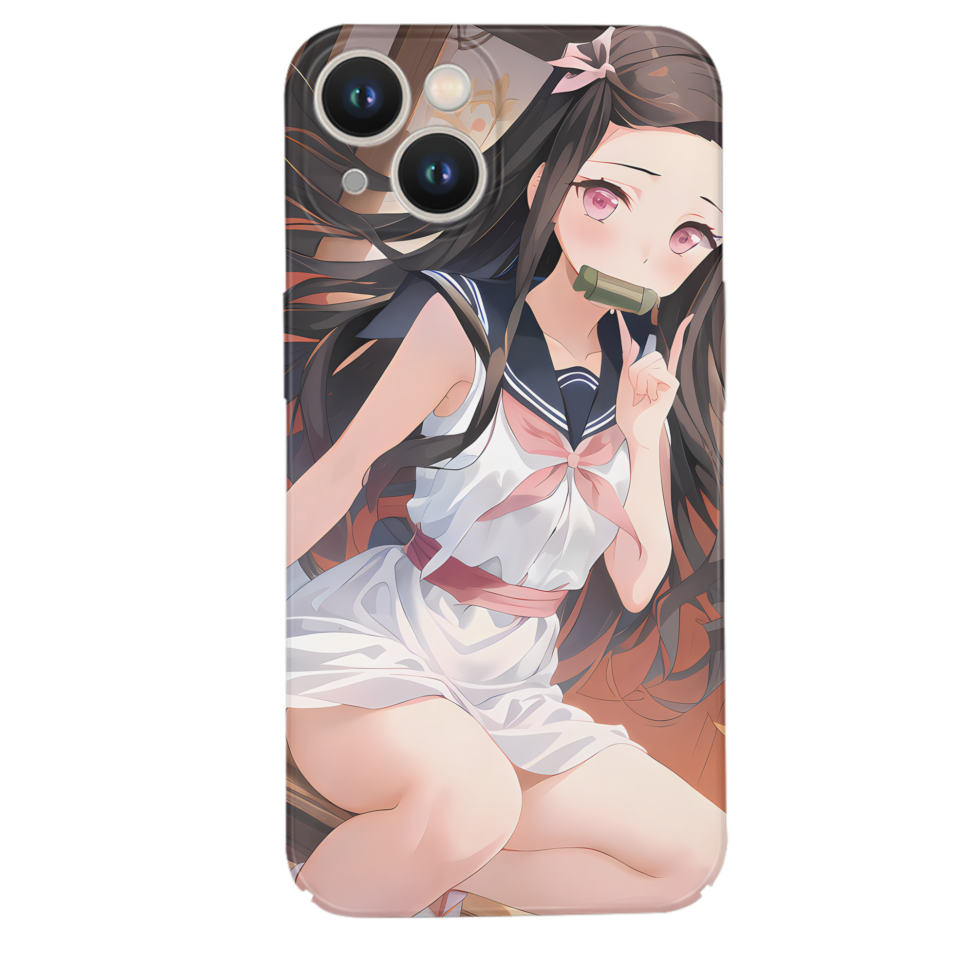 （画像用） 鬼滅の刃（きめつのやいば）竈門 禰󠄀豆子／かまど ねずこ Kamado Nezuko 【iPhone 14シリーズ対応】ハードケース